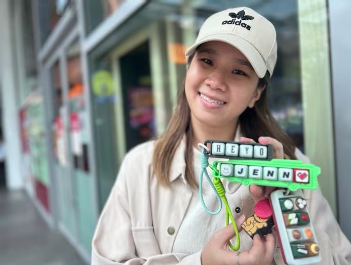 Jennifer Ang with her fidget toys