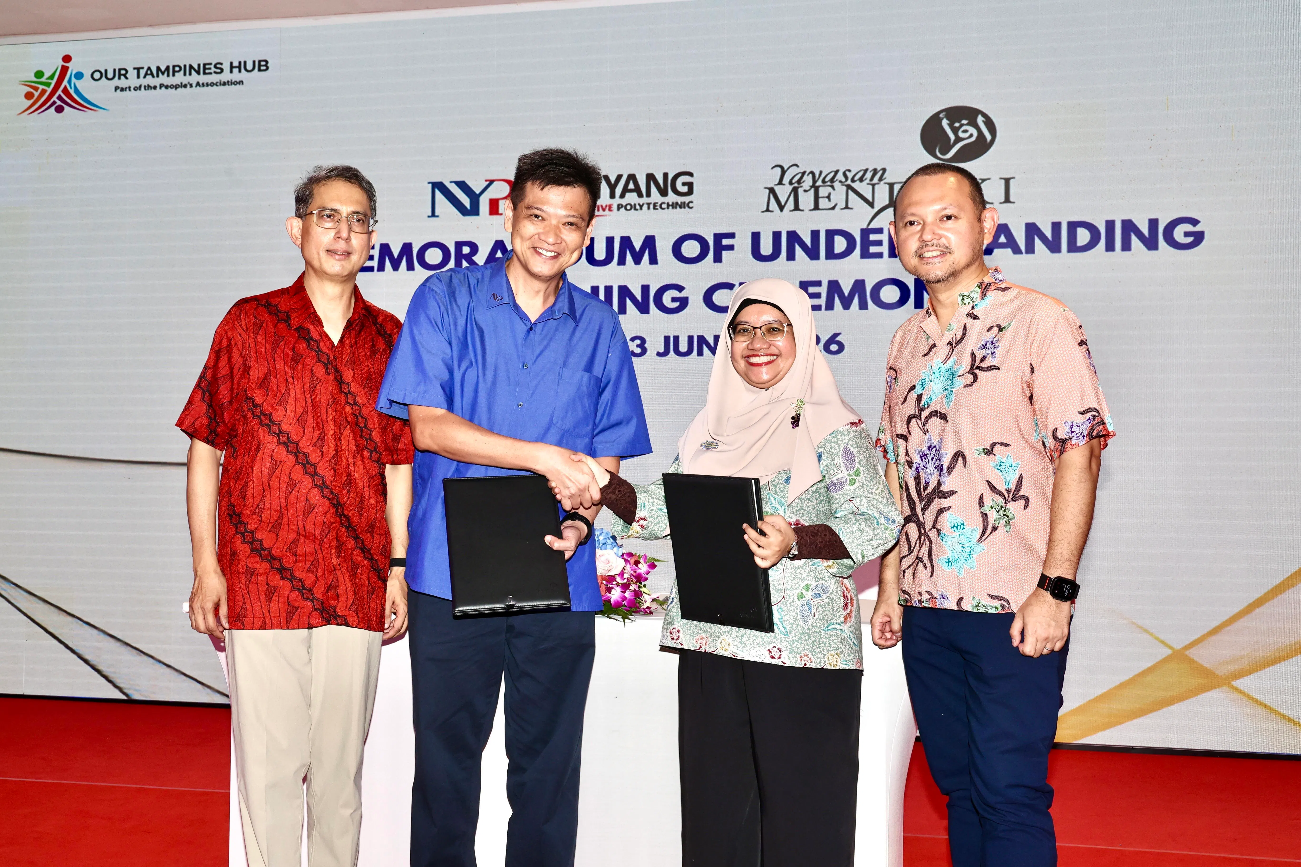 Nanyang Polytechnic School of Information Technology graduates (from left) Toh Zheng Yu, Prakhar Trivedi and Joon Jun Han, who are co-founders of ArchAIve – an AI-powered tool that digitises handwritten Chinese documents and calligraphy.