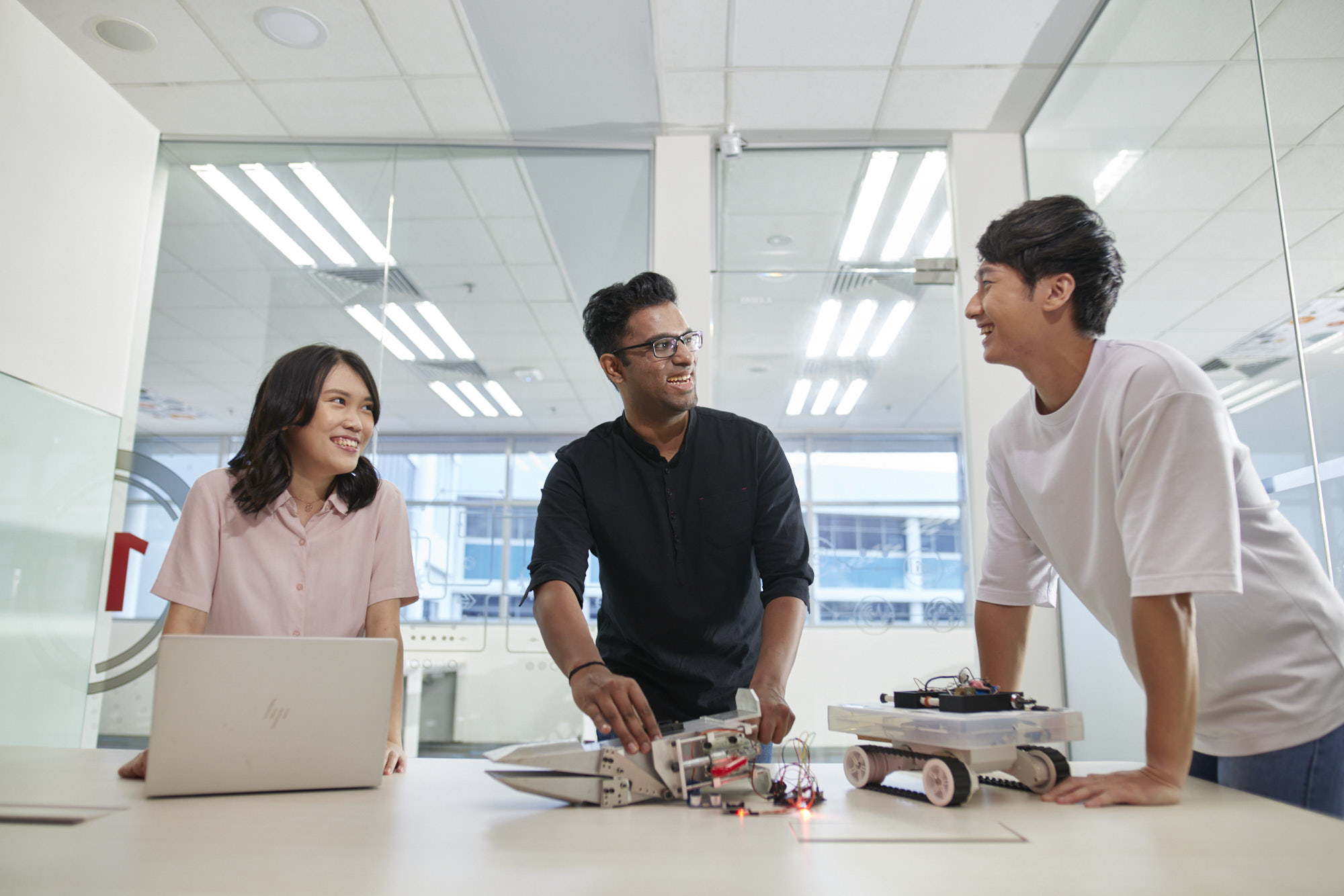 Four colleagues in discussion