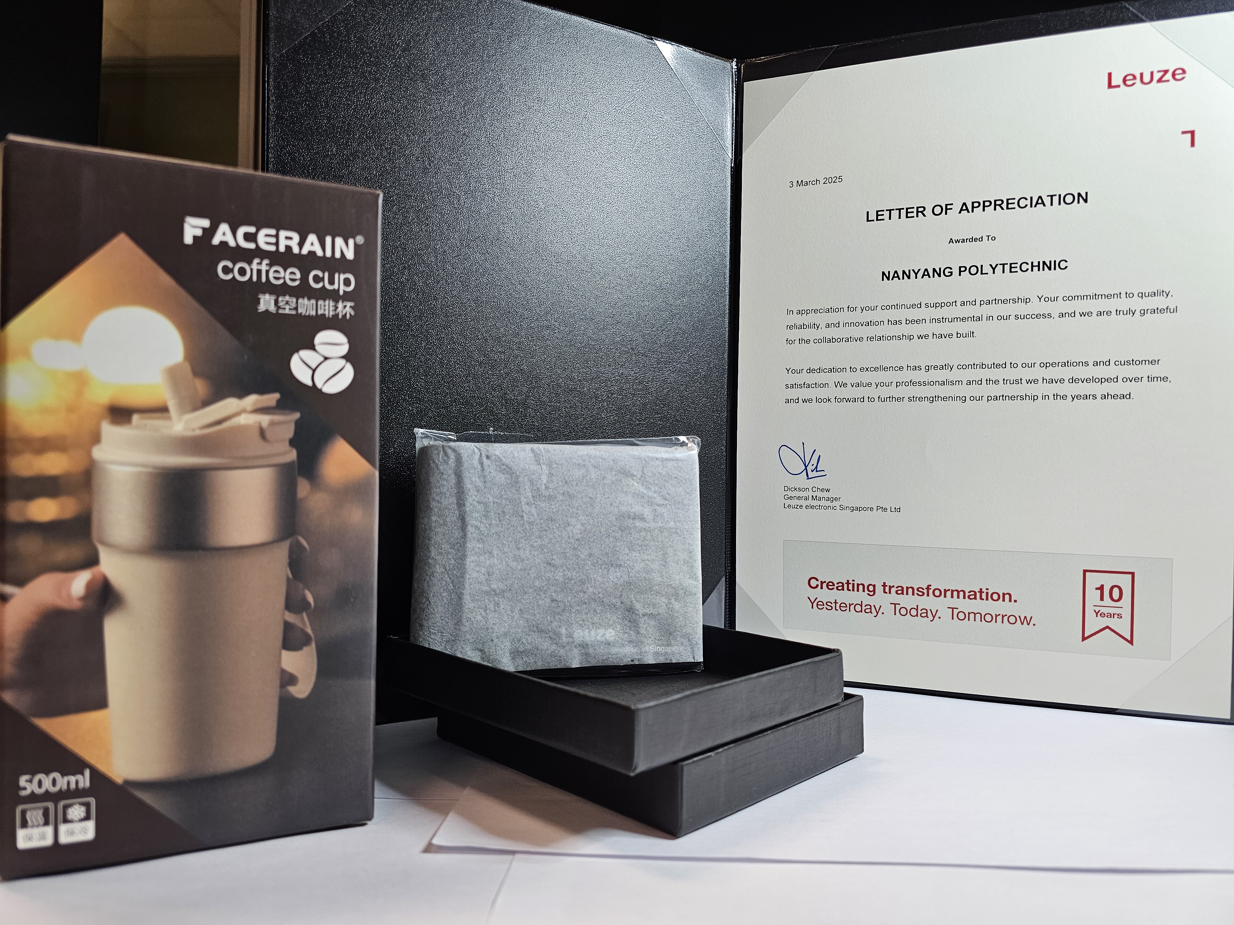 Letter of Appreciation by Leuze Singapore to NYP