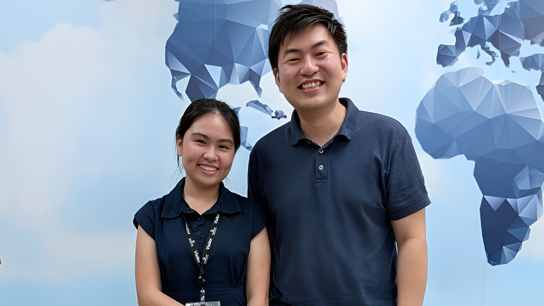 Trissie Ng (left) with her Intern Supervisor, Ernest Oo