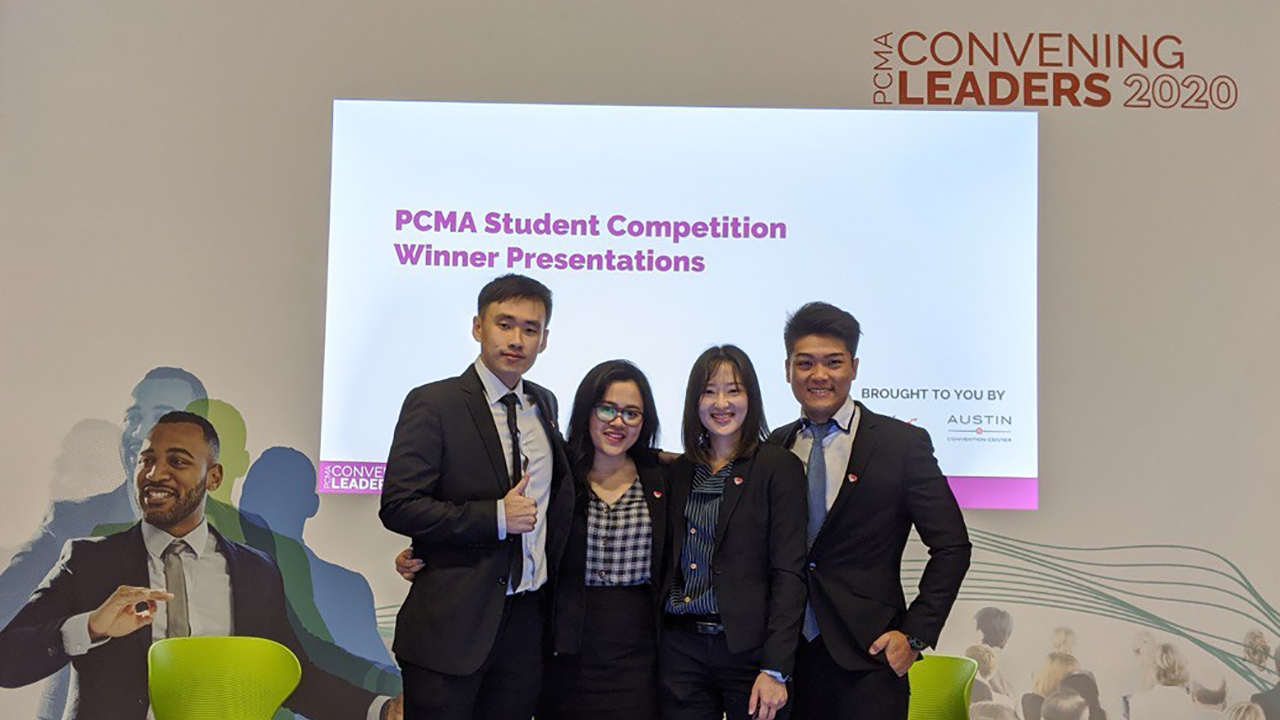 Bronte (left 2) and her team presenting at PCMA Convening Leaders in San Francisco, 2020.