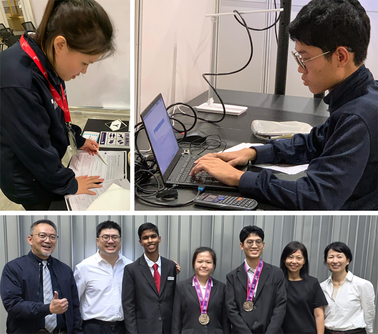 Huang Ting and Lucas in action tackling real-world freight challenges during WorldSkills 2025 - Freight Forwarding Challenge and won the Medallion of Excellence.