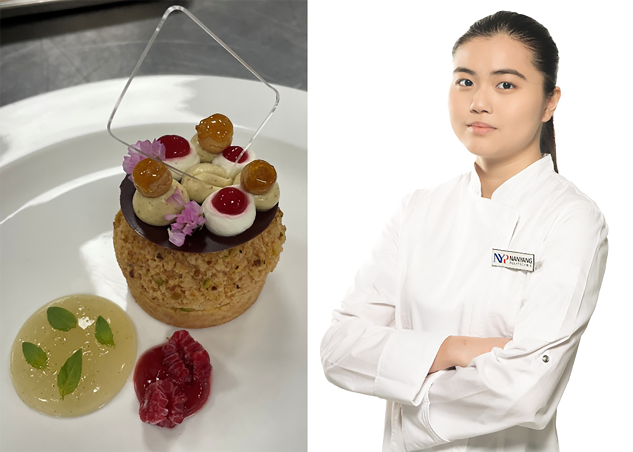 Angeline Woi and her dessert creation at WorldSkills 2025
