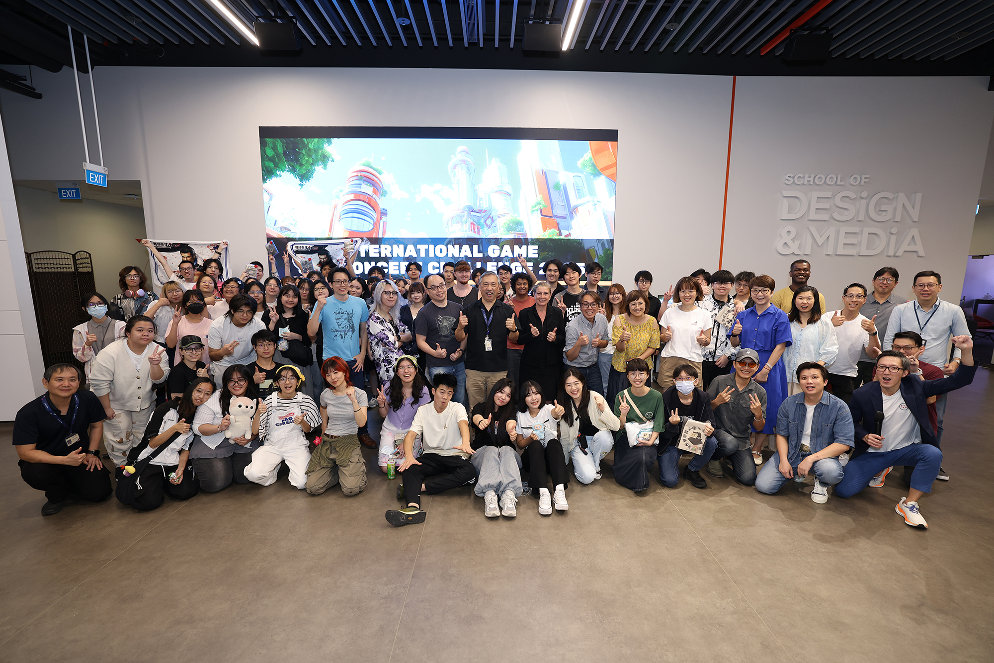 Closing group photo of IGCC 2025 participants and organisers at Nanyang Polytechnic.