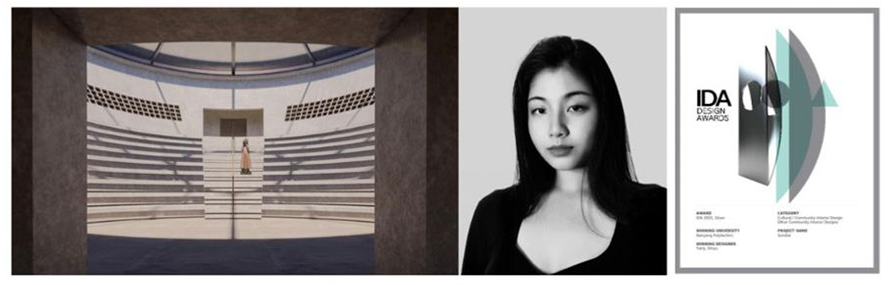 An image of Yang Xinyu’s Sundial memorial environment, presenting soft, muted interior spaces with niches for Life Books, gentle lighting, clear circulation paths and quiet seating for reflection.