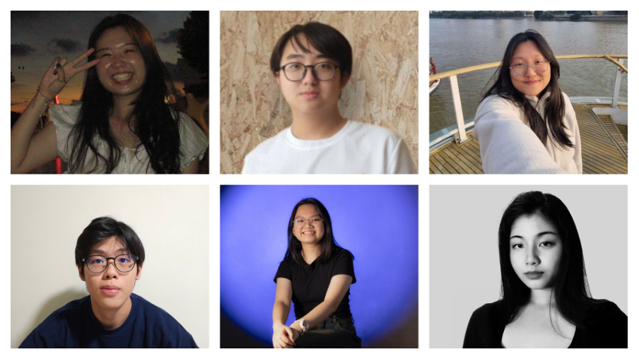 An image collage of six XPID graduates from NYP, each shown in individual portrait photos representing the Gold, Silver and Bronze International Design Award winners.