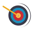 A dartboard with an arrow in the bullseye